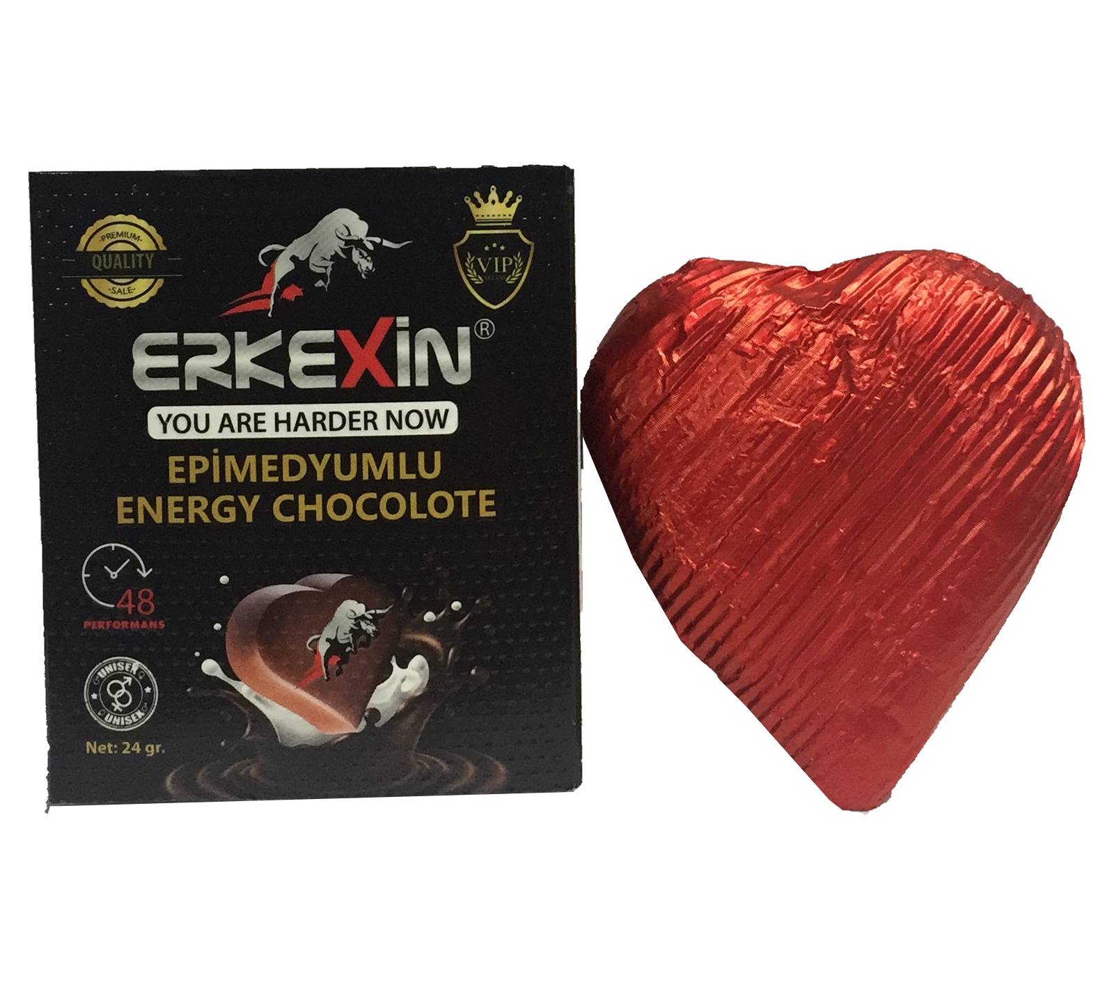 Erkexin Chocolate 24 Gr unisex ile güç sende son zamanların en çok tercih edilen afrodizyak çikolatası Erkexin Chocolate 24 Gr